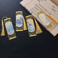 Chinese Style Metal Bookmark with Tassel, Hollow Design, Elegant Gift for Students and Teachers