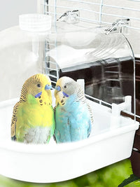 Bird Bath Tub for Small Parrots and Finches, Universal Design with Water Injector
