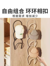 Over-the-Door Hat and Scarf Organizer Rack - No-Drill Closet Storage for Berets, Baseball Caps, Scarves