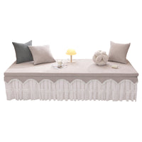 Waterproof Bay Window Cushion with Removable Skirt, Sponge Filling, Luxury Balcony Pad, All-Season