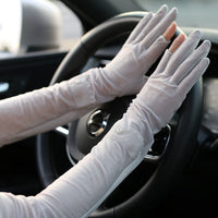 Summer UV Protection Ice Silk Driving Arm Sleeves with Two-Finger or Half-Finger Design