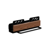 Walnut Wood Kitchen Storage Rack - No-Drill Pot Lid Holder & Cutting Board Organizer for Countertop