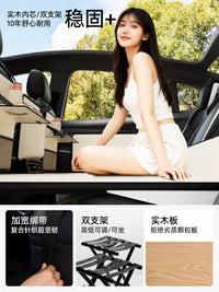 Car Back Seat Air Mattress with Head Protection, Foldable Travel Bed for Vehicles