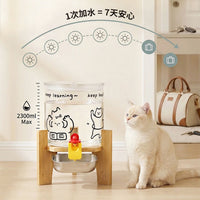 Large Capacity Borosilicate Glass Pet Water Dispenser for Cats and Small Dogs, Non-Electric Automatic Water Feeder