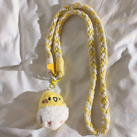 Sweet Ins Parrot Plush Doll Pendant with Crossbody Lanyard for Phone Case or Bag