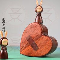 Luban Lock Puzzle Box Brain Teaser for Adults and Kids, Heart/Apple Shaped Interlocking Toy