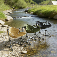 Portable Folding Moon Rocking Chair for Outdoor Camping Fishing Patio