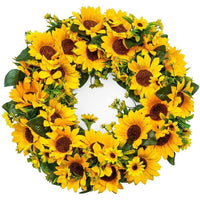 Artificial Sunflower Wreath for Door and Window Decor