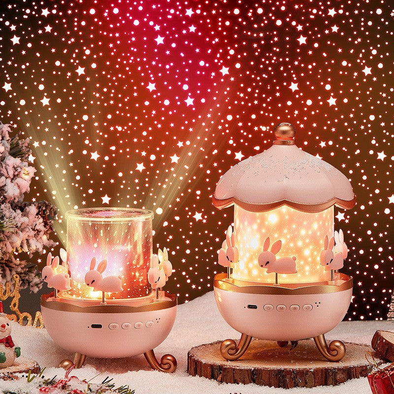 Wanhu Rotating Princess House Night Light Projector for Girls, Eye-Caring LED Lamp with Music Box Function