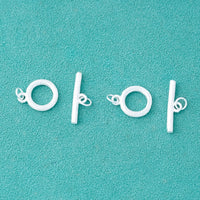 S925 Sterling Silver Brushed Matte Toggle Clasp for DIY Jewelry Making