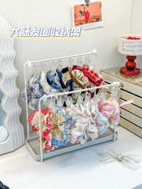 Hair Tie Holder Stand with Clips and Ties, Desktop Organizer for Hair Accessories, Necklaces, and Jewelry