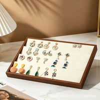 Premium Walnut Jewelry Display Tray for Necklaces, Rings, Earrings, Bracelets - Retail Counter Organizer