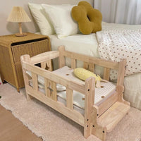 Solid Wood Pet Bed for Cats and Small Dogs, Detachable and Washable, Nordic Style