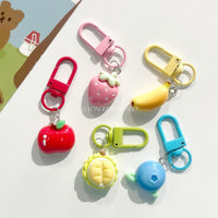 Realistic Fruit Keychain Bag Charm - Durian, Blueberry, Strawberry, Banana, Apple
