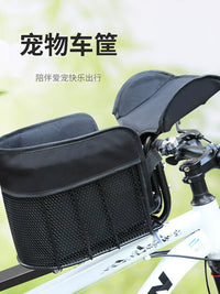 Foldable Front-Mounted Pet Bicycle Basket for Small Dogs and Cats, Mountain and Road Bikes