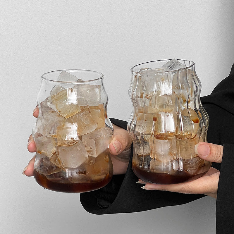 High Borosilicate Glass Cloud Cup, Simple Thickened Single-Layer Juice Drink Cup, High-Value Chubby Glass