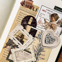 100 Sheets Vintage Photo Frame Decorative Stickers for Scrapbooking Journals Planners