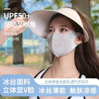 Women's Ice Silk Lace Sun Protection Face Mask with UV Protection and Breathable Design