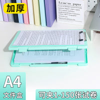 Morandi A4 File Storage Box with Clip Board, Transparent PP Plastic Organizer for Dorm & Office
