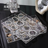 Clear Plastic Jewelry Organizer Tray with Dividers for Earrings, Necklaces, Bracelets