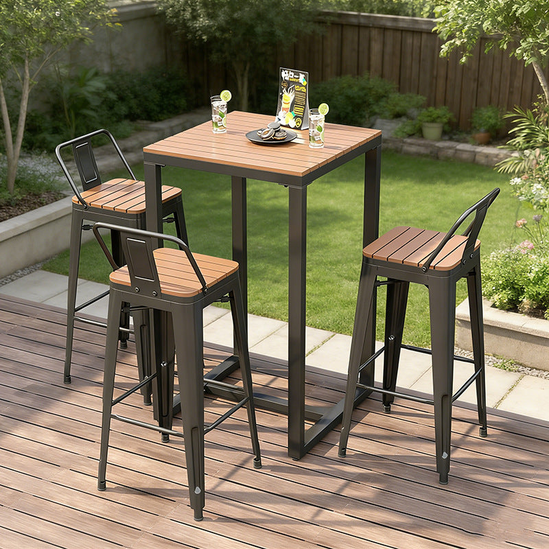 Outdoor Patio Bar Table and Chairs Set, Garden Bistro High-Top Furniture, Weather-Resistant