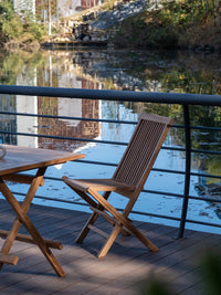 Teak Wood Outdoor Folding Chair and Table Set for Garden Patio Balcony