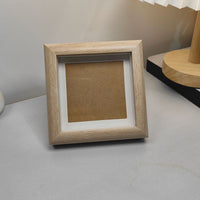Square 4-inch Hollow Wood Picture Frame for Calligraphy and Paintings