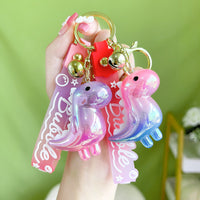 Creative Luminous Frosted Gradient Dinosaur Keychain for Car & Bag