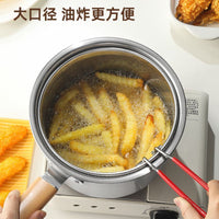 Stainless Steel Deep Fryer Pot with Lid and Fry Basket, Small Milk Pot for Baby Food, Multifunctional Kitchen Frying Pot