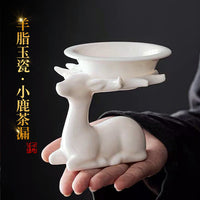 Deer Ceramic Tea Strainer with Fine Mesh Filter for Loose Leaf Tea