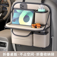 Car Seat Back Organizer with Foldable Dining Table and Storage Pockets for Kids and Travel