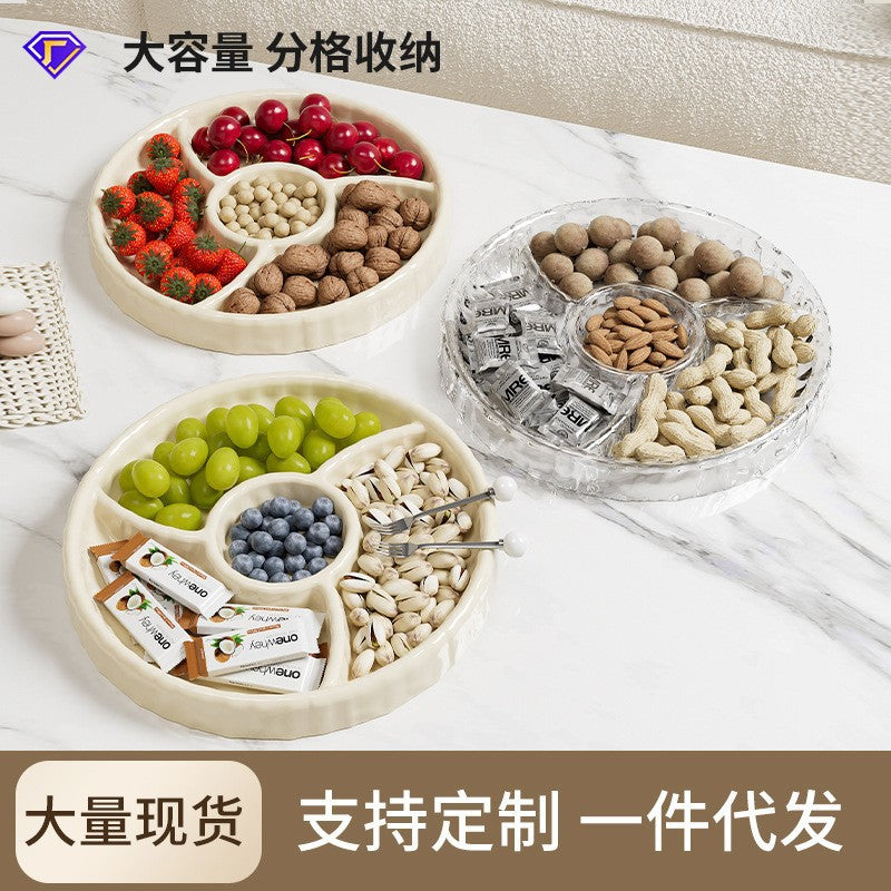 Luxury Ripple Pattern Divided Snack and Fruit Platter