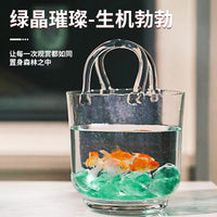 Decorative Ice Blue Glass Stones for Aquarium Landscaping and Fish Tank Decoration