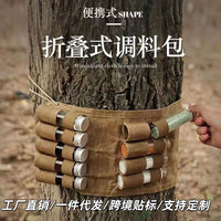 Portable Camping Spice Bottle Storage Bag with Optional Glass Jars for Picnic BBQ