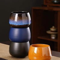 Ceramic Desktop Trash Can with Lid, Fruit Peel Bowl, Snack Storage for Living Room Coffee Table