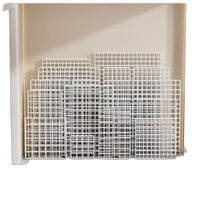 Mesh Panel Wire Grid Shelf for Supermarket Display, Thickened White Plastic Coated Iron Protective Fence Net