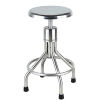 Stainless Steel Medical Stool with Thickened Screw Lift, PU or Padded Seat