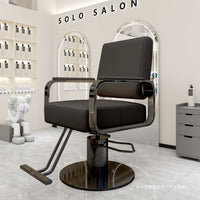 Hengsu Hydraulic Barber Chair for Salon, Stainless Steel Lift, Stylish Hairdressing Perm Dyeing Seat for Men