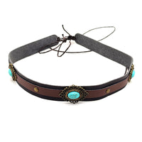 Vintage Ethnic Style Hat Band for Cowboy Hats and Straw Hats, Decorative Leather Belt Accessory