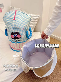 Foldable Foot Spa Bucket for Travel and Home Use, Portable Insulated Deep Foot Bath for Soaking Legs