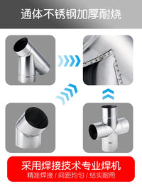 Thickened Stainless Steel Chimney Flue Pipe for Stoves and Boilers, Elbow and Rain Cap Options