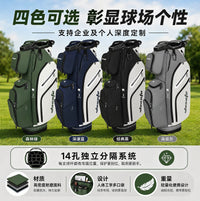 PU Leather Golf Stand Bag with Large Capacity