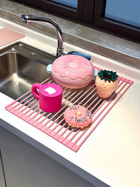 Foldable Silicone Dish Drying Rack for Kitchen Sink