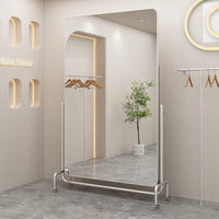 Stainless Steel Full Length Mirror with Adjustable Stand for Home and Retail