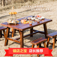 New Outdoor Patio BBQ Table with Fire Pit, Balcony Tea Table and Chairs, Villa Garden Grill, Outdoor Barbecue Rack
