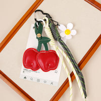 Christmas PU Apple Acrylic Flower Bag Charm Pendant Gift