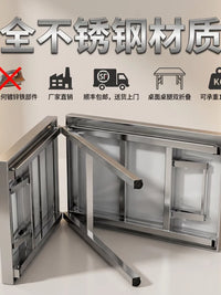 Heavy-Duty Stainless Steel Folding Table for Home, Commercial, and Outdoor Use