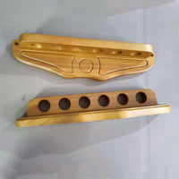6-Hole Wall-Mounted Wooden Billiard Cue Rack