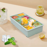 Silicone Ice Cube Tray with Lid for Whiskey Cocktails - Large Square, Round, and Rose Ice Molds
