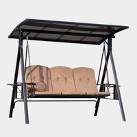Outdoor Aluminum Alloy Swing Chair with Stand, Patio Hanging Basket Chair, Indoor/Outdoor Rocking Hammock